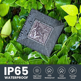 GIGALUMI 12-Pack Solar Flickering Flame Outdoor Garden Lights, Waterproof LED Pathway Lamps