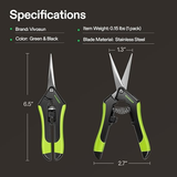 VIVOSUN 6.5" Garden Pruning Scissors with Straight Stainless Steel Blades, Black/Green