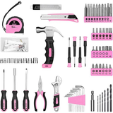 DEKOPRO 8V Pink Cordless Drill Set – 126 Piece Home Repair Tool Kit