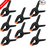 12 Pack Heavy Duty Plastic Spring Clamps – 3.5 Inch Multi-Purpose Clips for Crafts & Woodworking